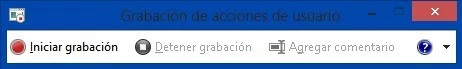 Panel de Grabación de acciones de usuario