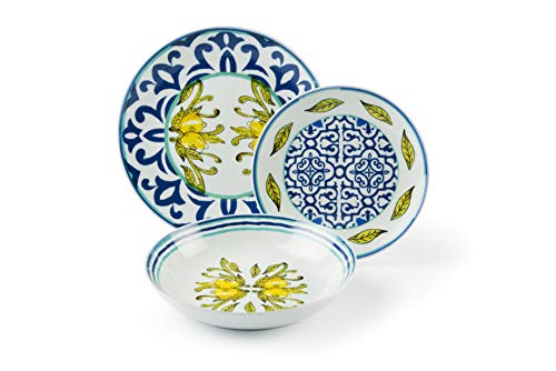 Excelsa Amalfi - Vajilla de 18 piezas de porcelana