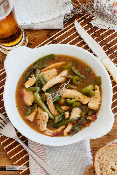 Fajitas de pollo a la cerveza. Receta fácil