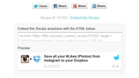 Inserta en tu web recetas de IFTTT por medio de un código