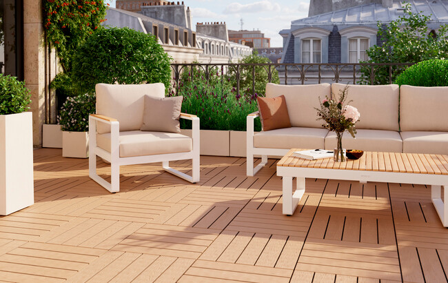 Terraza con suelo de composite sin obras