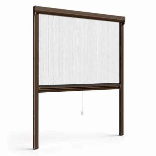 LEIVESTE - Mosquitera enrollable reducible para ventanas, montaje fácil y rápido, red de fibra de vidrio, estructura de aluminio, varios tamaños y colores, color marrón, 100 x 160 cm