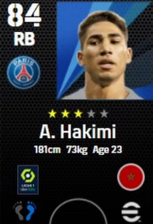 Los 10 jugadores más rápidos de eFootball 2022 A. Hakimi