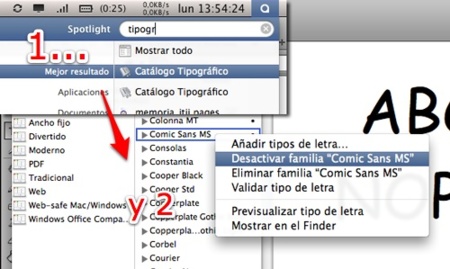 Desactiva Comic Sans en MacOS X