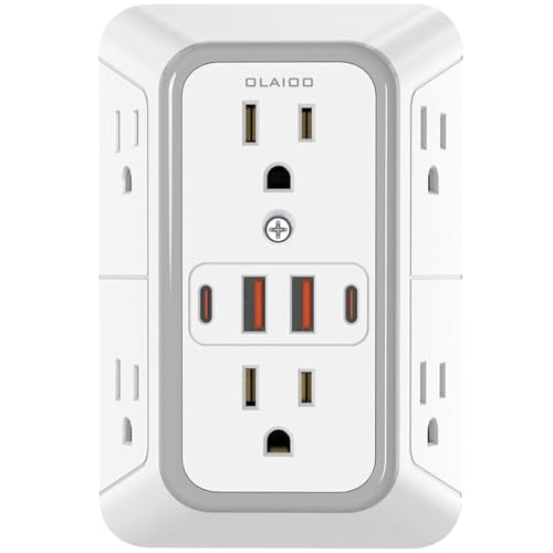 OLAIOO enchufe de pared, protector de sobretensión, extensor 