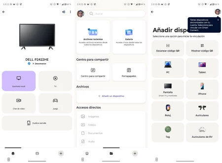 Funciones avanzadas cuando el móvil está conectado a un monitor o tele
