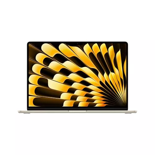 Apple 2025 MacBook Air de 15 pulgadas con chip M4: diseñado para Apple Intelligence, pantalla Liquid Retina de 15,3 pulgadas, 16 GB de memoria unificada, 256 GB SSD, teclado portugués; Blanco estrella