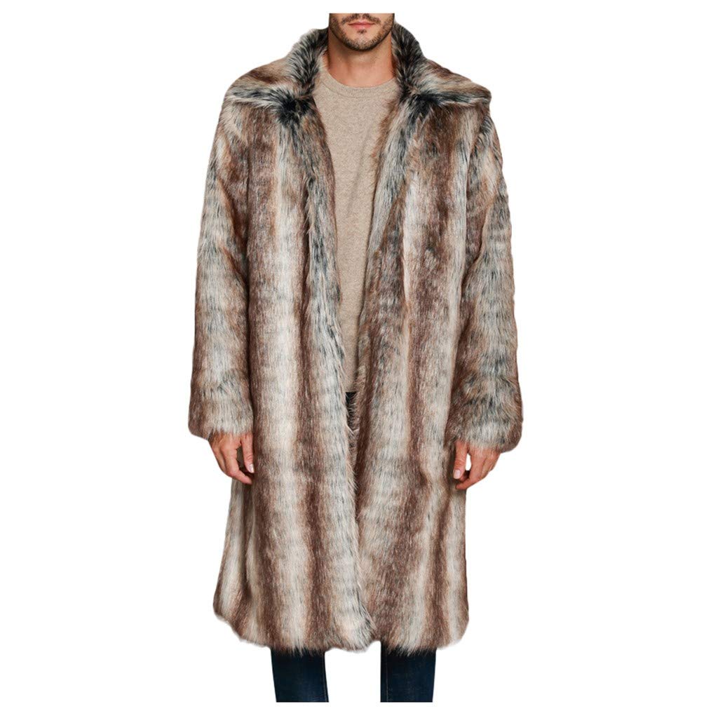 Abrigos Hombre Invierno Elegante Piel Sintética con Capucha
