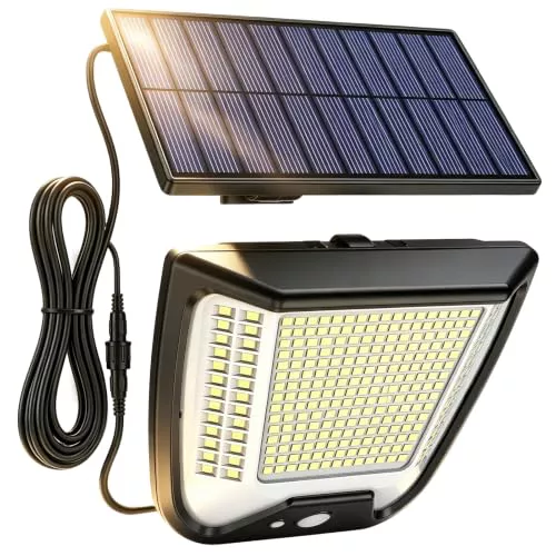 Solar Exterior Jardin Luz Foco - 288 LED con Sensor de Movimiento Luces
