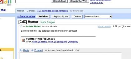 Gmail ya da pistas del lector de powerpoint de Google
