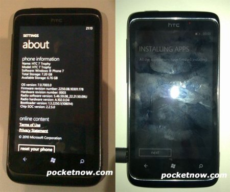 HTC HD7 y Trophy asoman la cabeza