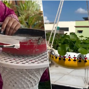 Cómo dar una segunda vida a tu vieja sartén y convertirla en un elegante adorno para colgar las plantas en la pared