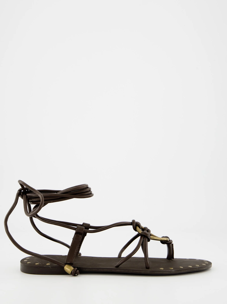 Sandalias Planas De Piel Con Tiras Lily Brw 1127235 1