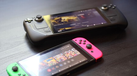 Steam Deck junto com um Nintendo Switch