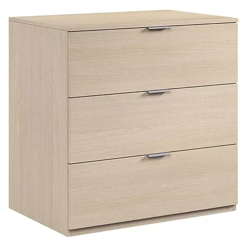 Habitdesign Cómoda 3 Cajones en Roble, 80x77x38 cm