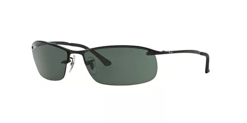 Ray-Ban 0RB3183, Gafas de sol, Negro (Marco: negro, color de la lente: verde clásico 006/71), 63 cm