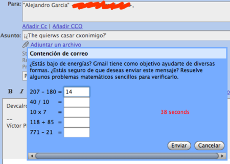 Más Gmail Labs: ahora te impide enviar correos si no estás despejado