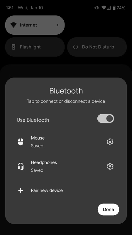 Bluetooth Android 14 Acceso Rapido