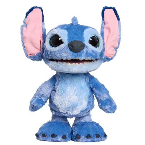 Just Play Peluche Interactivo Disney Ultimate Stitch, de 43 cm, más de 100 Sonidos y reacciones, se Mueve como el de Verdad, para niños a Partir de 3 años