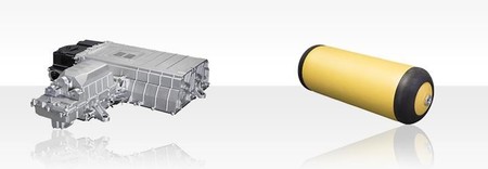 Pila de Combustible y Tanque de hidrógeno a alta presión