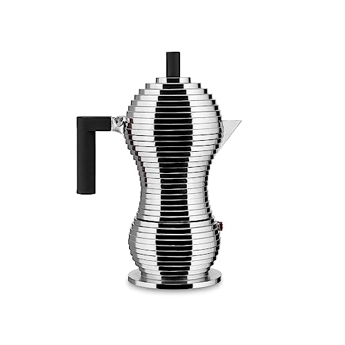 Alessi Cafetera de espresso Pulcina, negro, 300 ml
