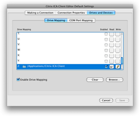 Selección unidad en Citrix