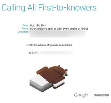 Nexus Prime y Ice Cream Sandwich, 19 de octubre es el día