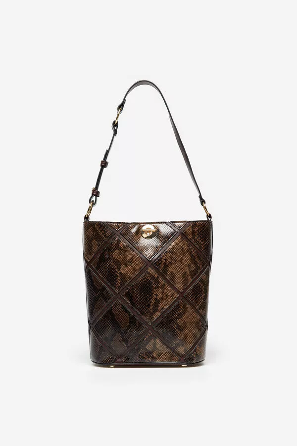 Bolso tipo bucket patchwork