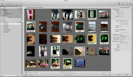 Interfaz de importación de Aperture