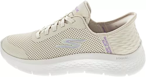 Skechers Go Walk Flex Hands Free Slip-ins-Grand Entry Sneaker, Mujer, Off White Textile/Trim, 38 EU