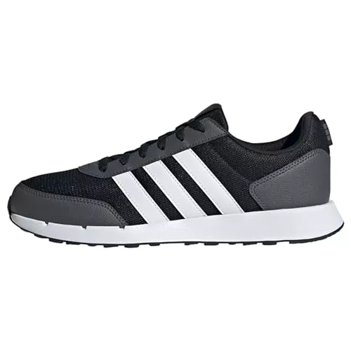 adidas Run 50s Shoes, Zapatos Unisex Adulto, Core Black/Cloud White/Grey Six, 43 1/3 EU