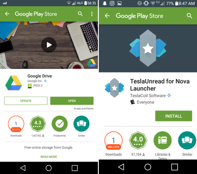 Google está probando varios cambios en la interfaz de Google Play