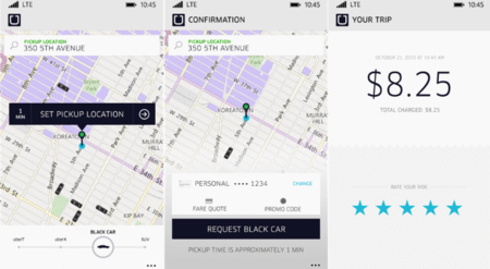 Uber ya está disponible para Windows Phone