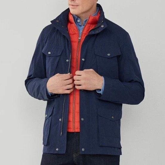 Hackett London Chaqueta de hombre impermeable con cierre de cremallera