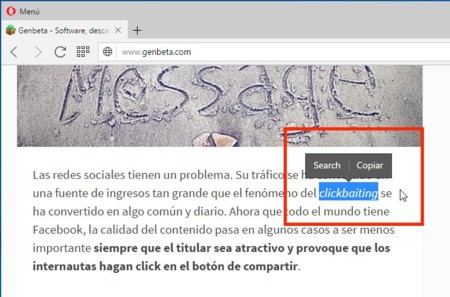 Search Popup, la nueva función de Opera para búsquedas rápidas en Internet