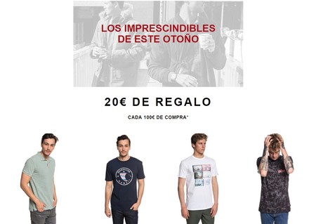 20 euros de regalo en Quiksilver, DC Shoes y Roxy con un cupón de descuento para su colección de otoño