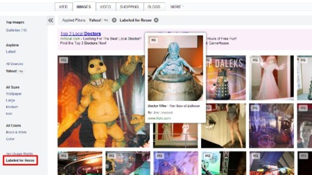Yahoo ahora muestra fotos de Flickr que se pueden reutilizar en su buscador de imágenes