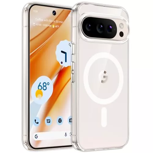 TAURI para Funda Google Pixel 10 Pro XL 6,8", Compatible con MagSafe, protección según estándar Militar, [antideslustre] Funda magnética Resistente a los Golpes para móvil - Transparente MagnéTico