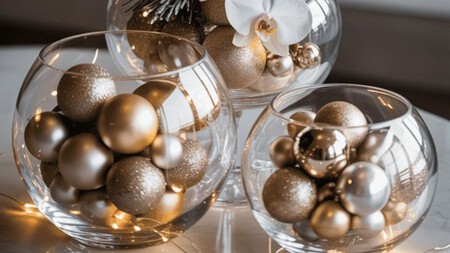 Crea coronas, centros de mesas y marcos con todas las esferas que te sobraron o se quedaron ‘huérfanas’