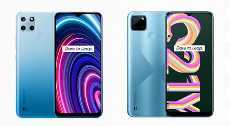 Realme C25Y (左) と Realme C21-Y (右)