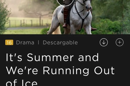 「リストに追加」ボタンの隣にある、日付が下向きの「ダウンロード」ボタン。タイトルによって、コンテンツがダウンロード可能かどうかもわかります。