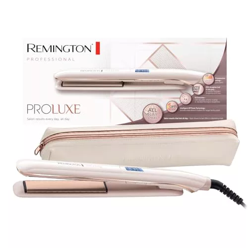 Remington Plancha Pelo 150 °C-230 °C, calentamiento rápido PROluxe tecnología OPTIheat, revestimiento de cerámica