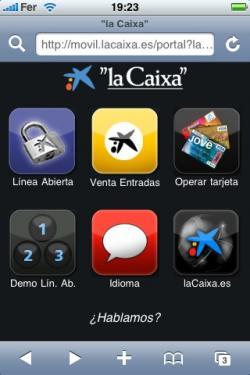 Portal de laCaixa optimizado para iPod touch e iPhone