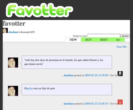 Conoce tus twitts marcados como favortios con Favotter