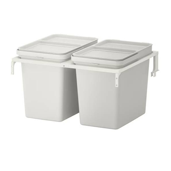 HÅLLBAR Solución clasificación residuos, para cajón METOD/gris claro, 44 l