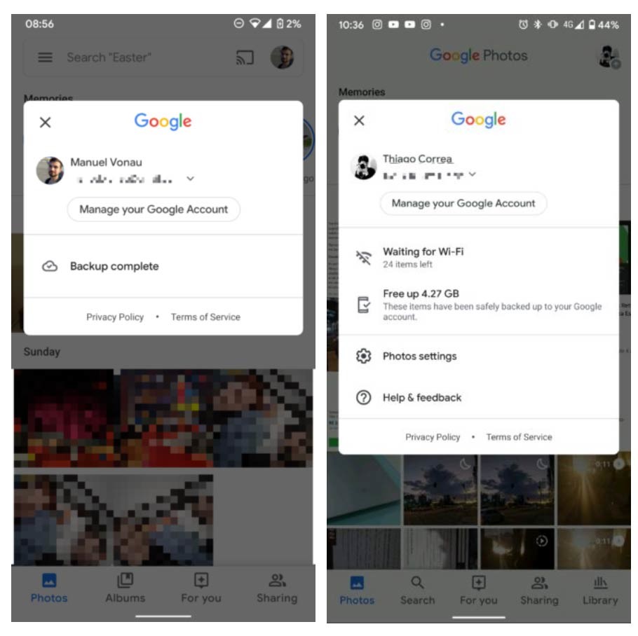 La nueva interfaz de Google Fotos se carga el menú de opciones y cambia ...
