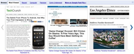 Google Fast Flip ya está en la página de Google News