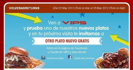Vips te invita a un plato nuevo en tú próxima visita