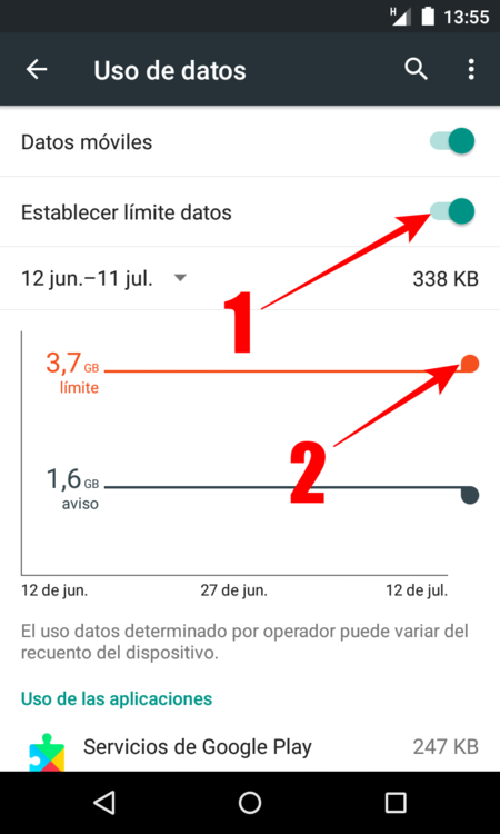 Establecer Limite Para El Consumo De Datos