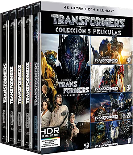 Transformers 1-5 (4K UHD + Blu-ray) Pack 5 peliculas: Transformers, La Venganza de los Caidos, El Lado Oscuro de la Luna, La Era de la Extincion, El Ultimo Caballero